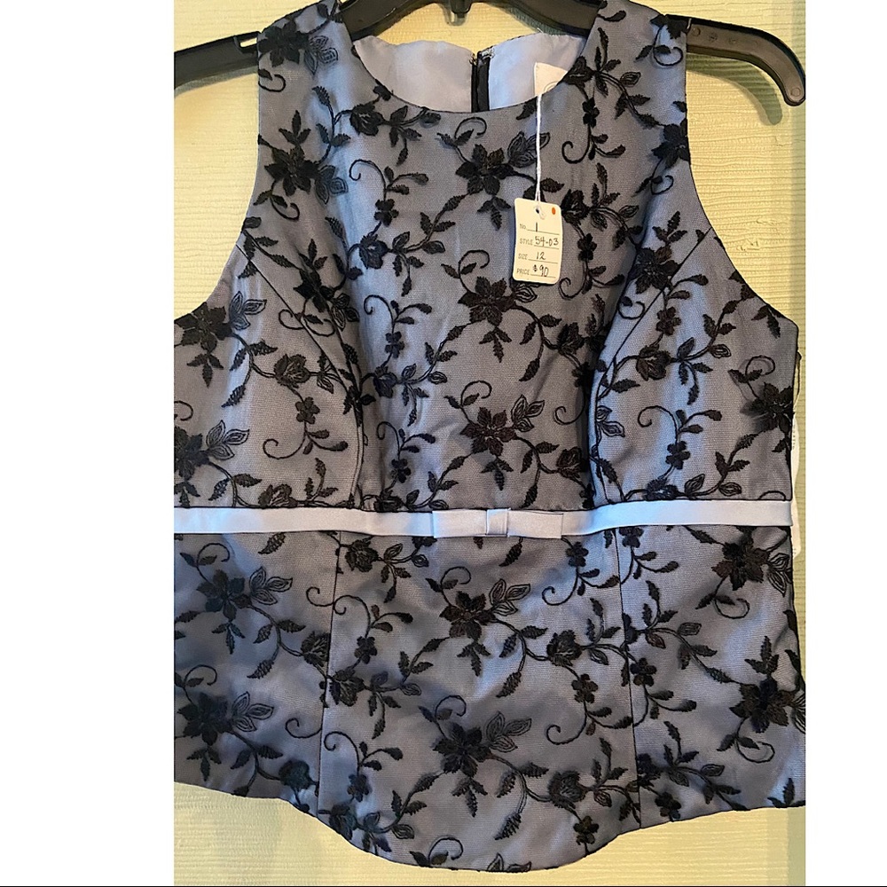 Grayish Blue Lace Blouse